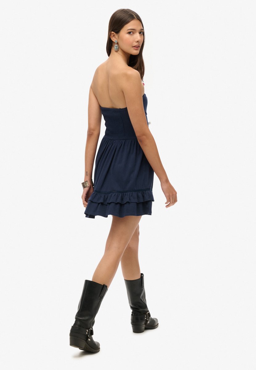 Superdry 50s bandeaumini-jurk met kant Dames Jurken Marineblauw