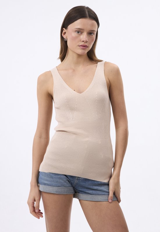 Felix Hardy Tricot T-shirts de 3 débardeurs d'été pour femme Beige-Bleu ciel-Bleu marine - S