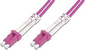 DIGITUS FO patch cable OM4-1 m LC to LC fiber optic cable - LSZH - Duplex Multimode 50/125 - 10 GBit/s - Purple