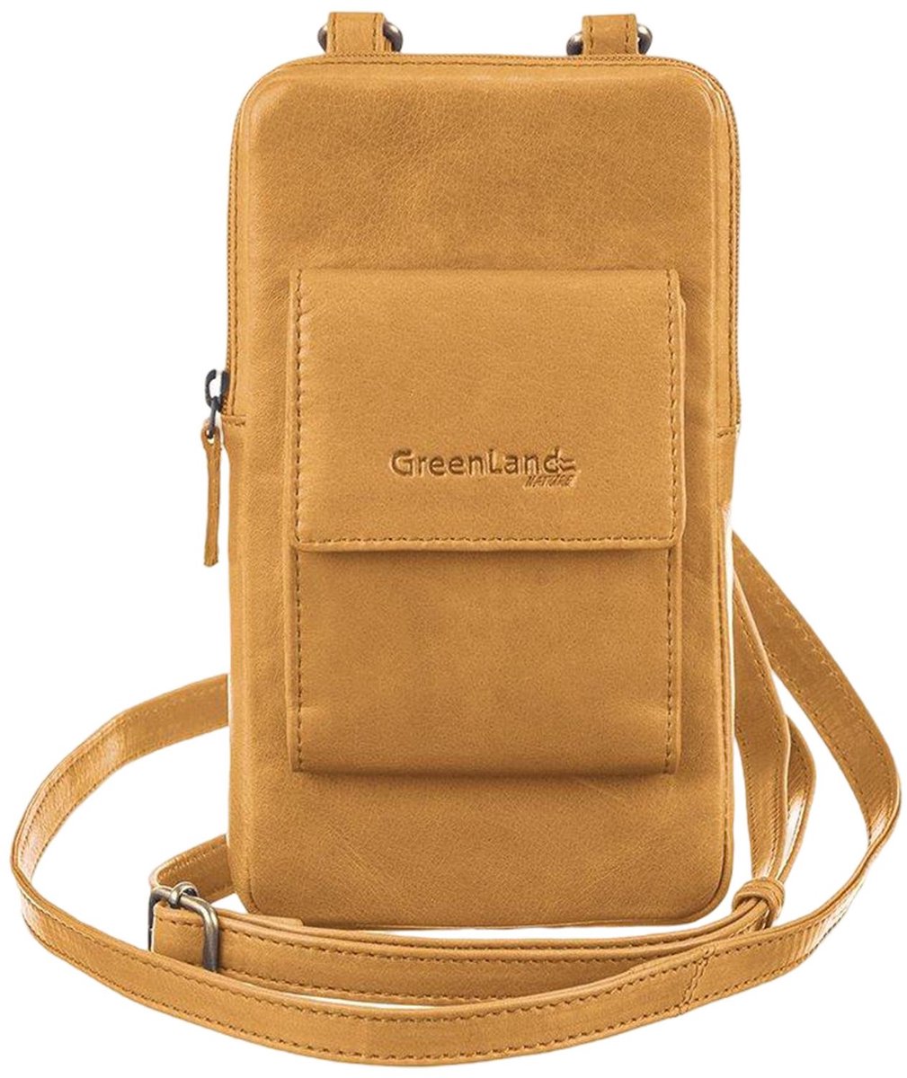 GreenLand Nature Leren Telefoontasje Phone Case Safran Mosterdgeel
