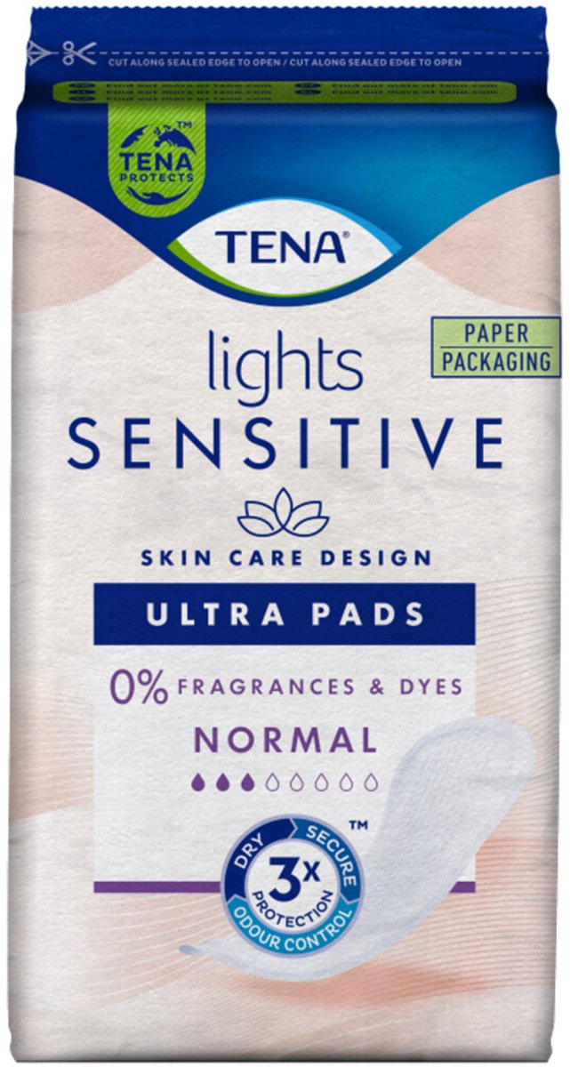 TENA - Sensitive Lights Ultra Pads Normal - 6 x 16 stuks - Voordeelverpakking