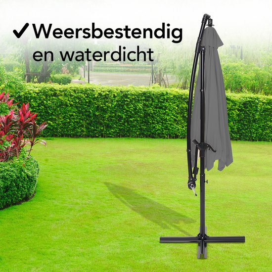 Duraflex Zweefparasol 300 x 400 cm Antraciet - GroenRijk Beneden Leeuwen | Een mooi tuincentrum nabij Tiel, Nijmegen en Beuningen