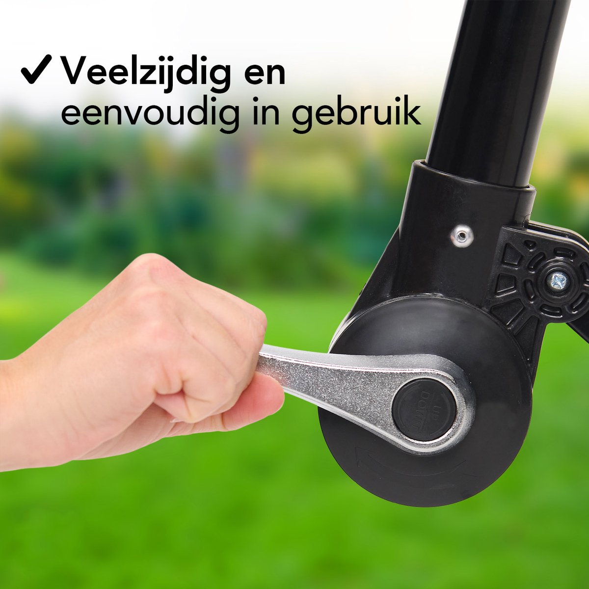 Brixy Zweefparasol - 300CM - Incl. Kruisvoet - Waterdicht - Verstelbare Hoogte - Creme – foto 6