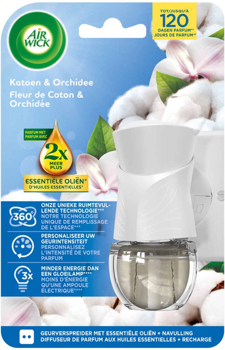 Goedkoopste Air Wick Elektrische Luchtverfrisser Starter Kit Katoen & Orchidee 19 ml