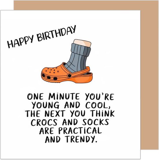 Vierkante verjaardagskaart met envelop - Grappige Happy Birthday ...