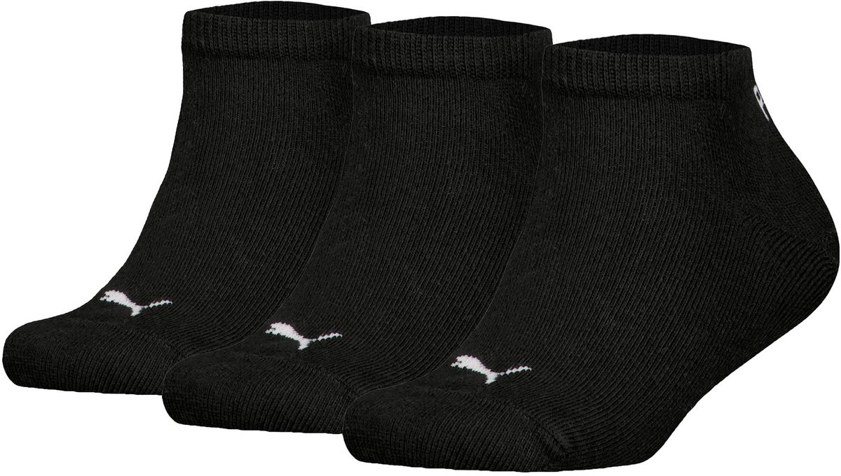 PUMA kids 3P sneakersokken plain Zwart