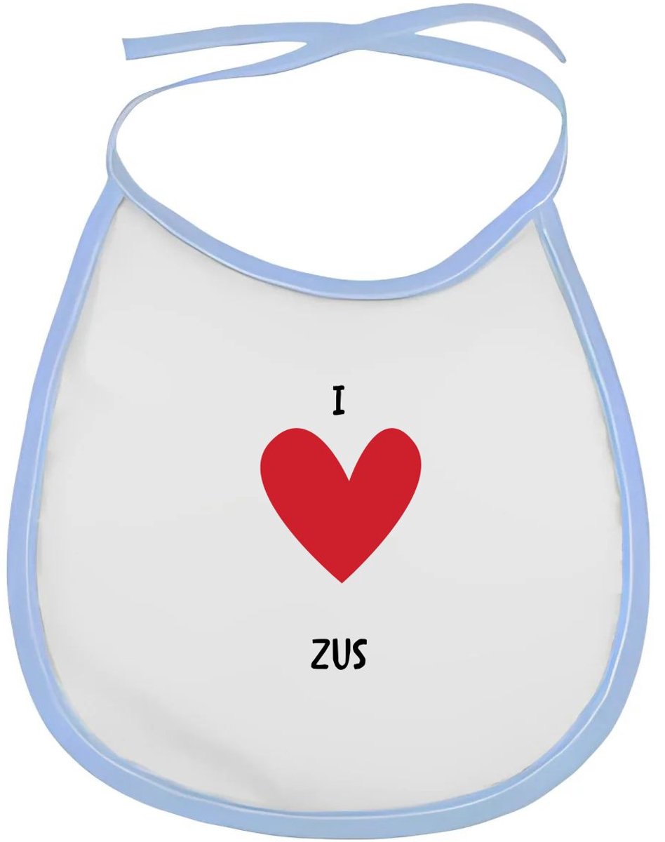 Akyol - ik hou van mijn zus slabbetje blauw - Zus - de liefste zus - cadeau voor je zus - familie - hartje - love