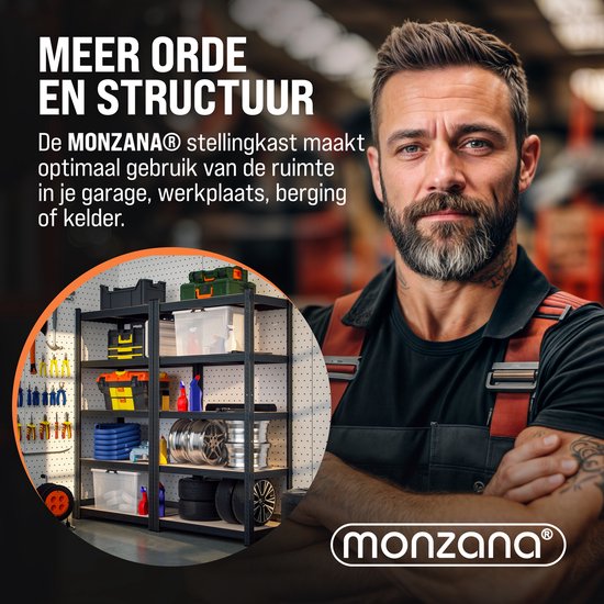 MONZANA 2x Armoire Etagère Sans Vis - 180x90x40cm Total 1750kg - Zwart