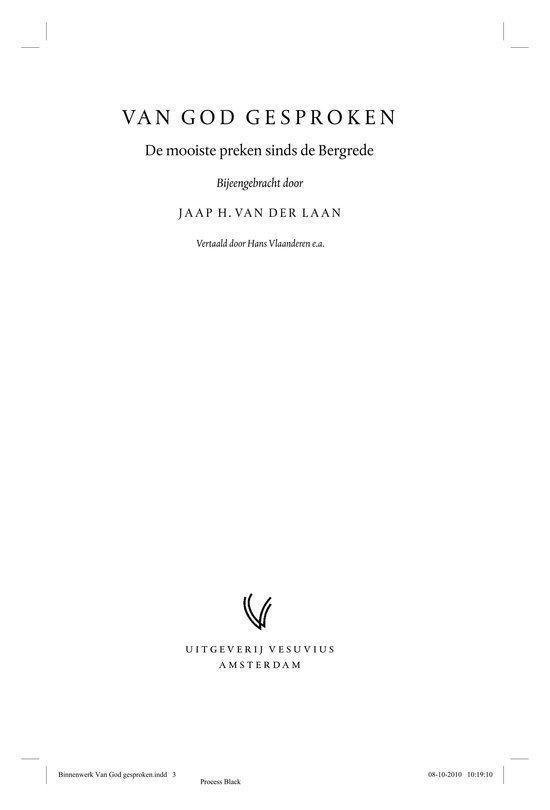Boek kaft met de titel 'Van God Gesproken' en uitgeverij informatie.