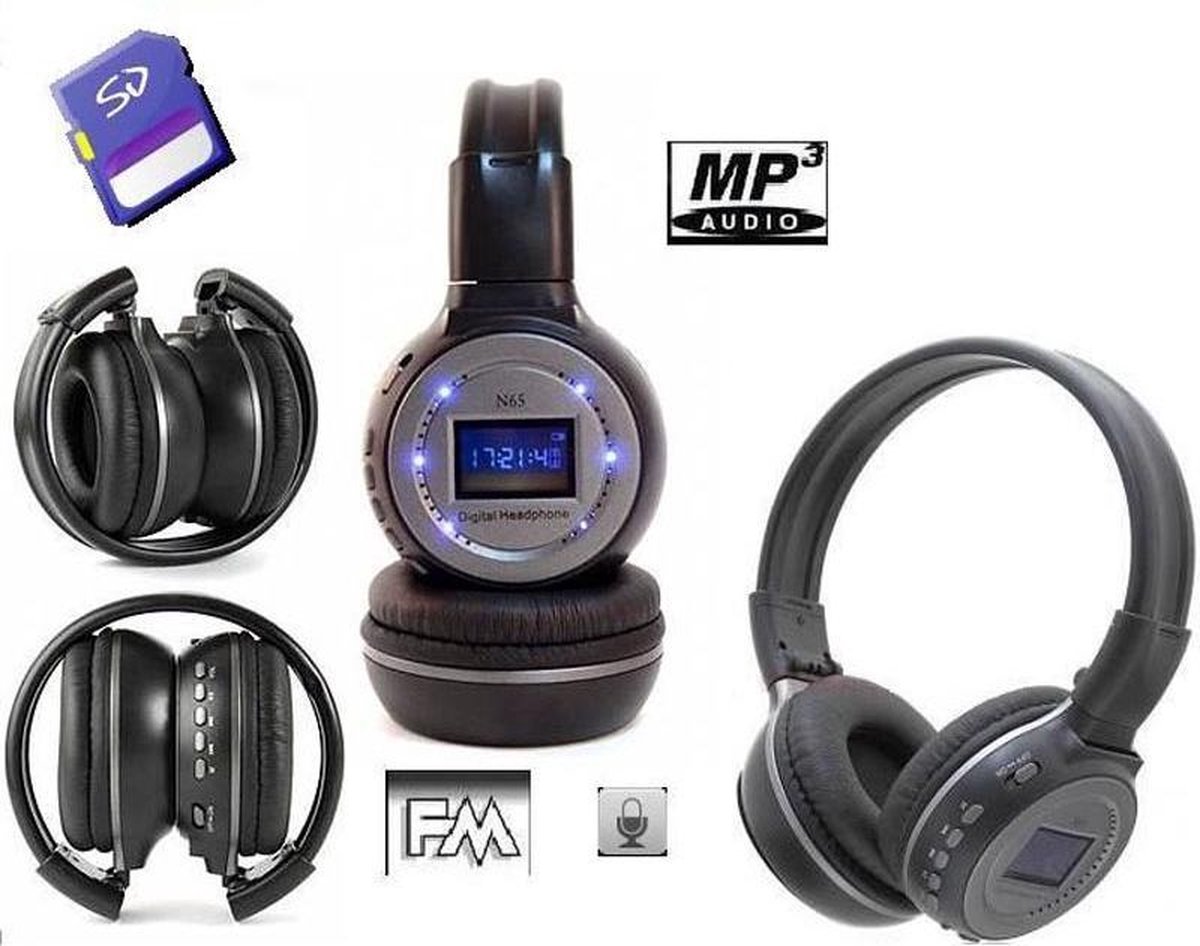 rook Blozend afbreken Geïntegreerde MP3-Headset 4 in 1 Functie Zwart Grijs | bol.com