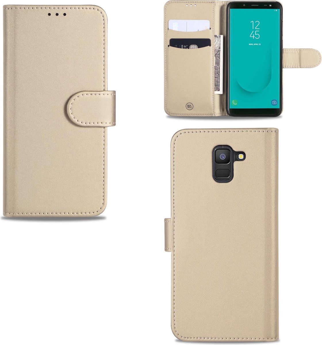Samsung Galaxy J6 (2018) Hoesje Goud met Pasjeshouder