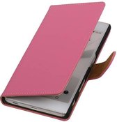 Bookstyle Wallet Case Hoesje voor Sony Xperia Z5 Roze
