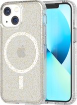 Tech21 Evo Sparkle - iPhone 13 Mini hoesje - Schokbestendig telefoonhoesje - Geschikt voor MagSafe - Glitter Goud - 3,6 meter valbestendig