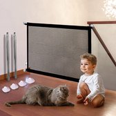 Deurveiligheidshek zonder boren 110 x 79 cm traphekje hondenbarrière zonder boren traphekje zonder boren hondenhek kattenluik geschikt voor huisdieren, baby's