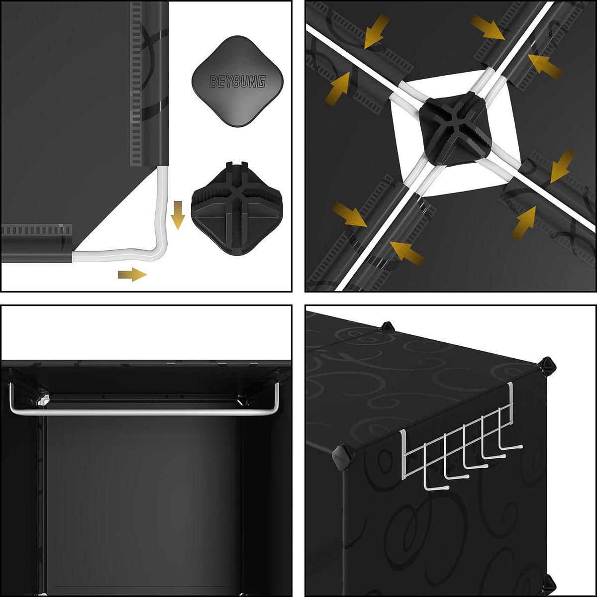 Placard portable grande armoire porte-manteau 10 cubes supports de DIY  armoire étanche