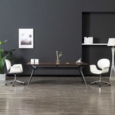 The Living Store Draaibare kantoorstoel Wit - 67 x 62 x (80-87.5) cm - Ergonomisch ontworpen