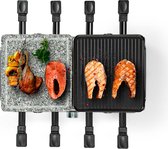 Bol.com Nedis Gourmet / Raclette - Grill / Steen - 8 Personen - Spatel - Temperatuurinstelling - Anti-aanbak laag - Rechthoek aanbieding