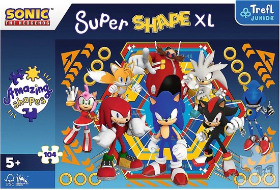 Trefl The Hedgehog, The Adventures 1, 35 à 70 puzzles colorés avec personnages de jeu sonique, différents niveaux de difficulté, pour enfants à partir de 4 ans, 34625, multicolore Trefl The Hedgehog, The Adventures 1, 35 à 70 puzzles colorés avec personnages de jeu sonique, différents niveaux de difficulté, pour enfants à partir de 4 ans, 34625, multicolore