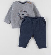 Noukie's - Joggingpak - Unie - Grijst / blauw - Leeuw - 2 jaar 92