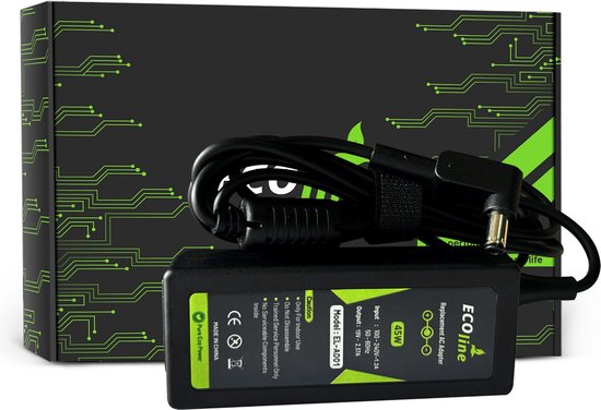 EcoLine - Chargeur / Adaptateur AC - Convient pour Acer Aspire E5-511 E5-521 E5-573 E5-573G ES1-131 ES1-512 ES1-531 V5-171 - 19V 2,37A 45W