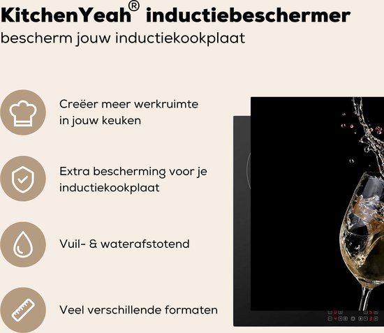 Protecteur d'induction 90x52 cm - Tapis d'induction - Protecteur de plaque de cuisson - Verres à vin