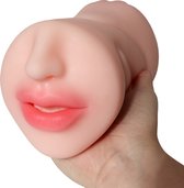 Quick Relief Anna™ - Masturbator - Pocket Pussy - 3-1 Mond, Vagina & Anus - Sex toys voor Mannen - Beige