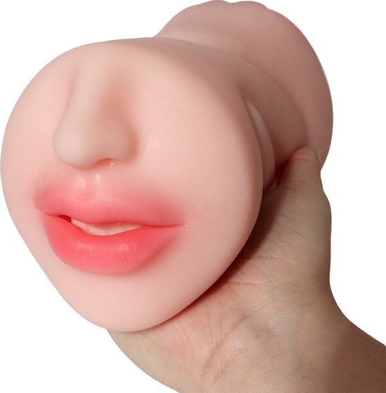Quick Relief Anna™ - Masturbator - Pocket Pussy - 3-1 Mond, Vagina & Anus - Sex toys voor Mannen - Beige