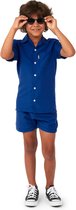 OppoSuits Kids Navy Royale - Jongens Zomer Set - Bevat Shirt En Shorts - Blauw - Maat: EU 122/128 - 8 Jaar