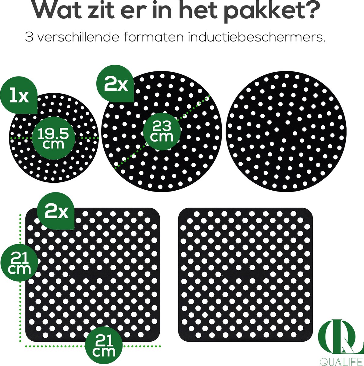 76x51,5cm - Effen Zwart Inductie Beschermer 4 Ronde Kookmatjes - Inductie Beschermer