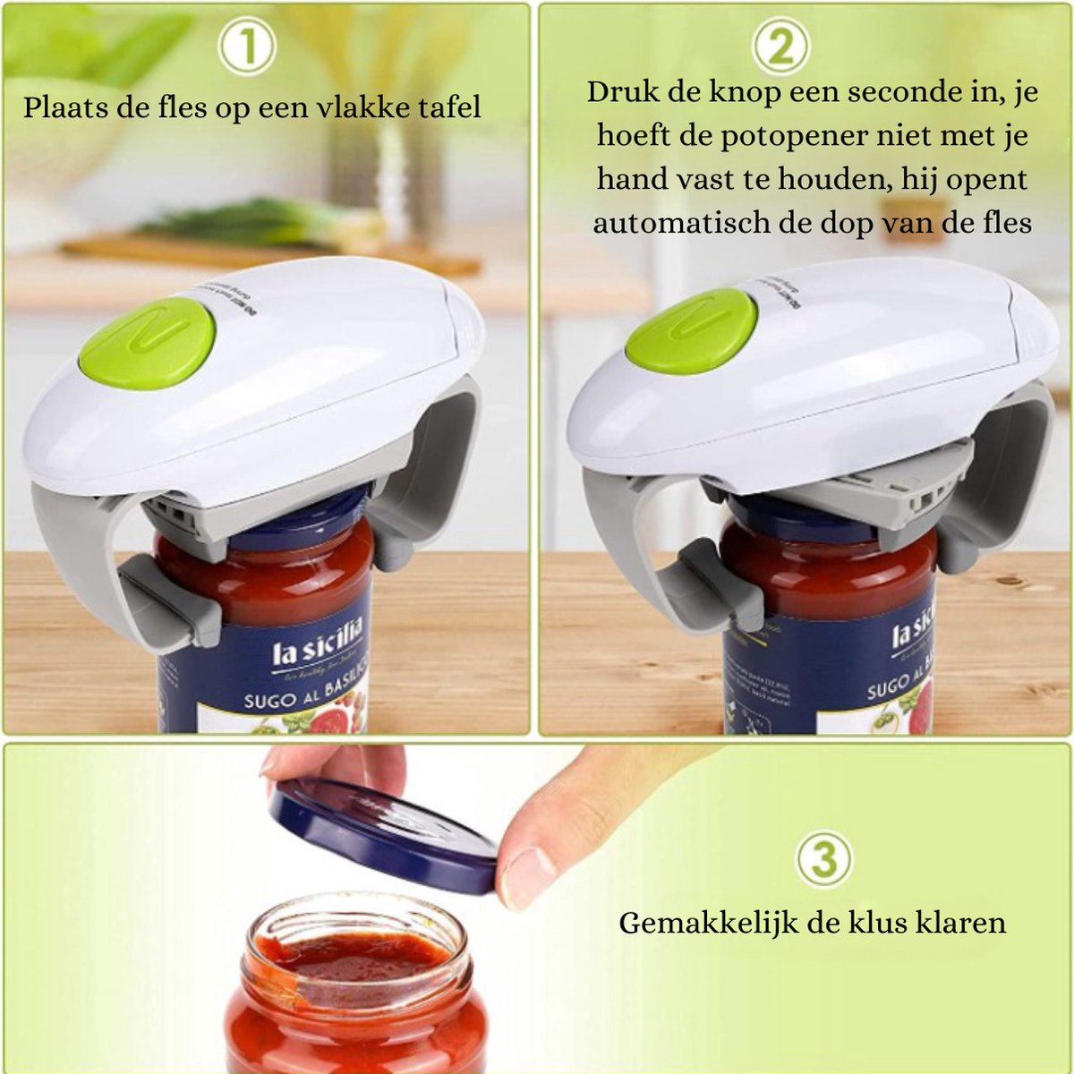 Elektrische Jar Opener One Touch Automatische Twist Kan