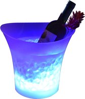 LED seau à glace, couleur changeante champagne vin boissons refroidisseur rétro pour mariages clubs bars table fêtes de Noël 5L