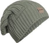 Knit Factory Bobby Bonnet tricoté pour hommes et femmes - Bonnet Sloppy - Vert urbain - Chapeau d'hiver vert chaud - Unisexe - Taille unique