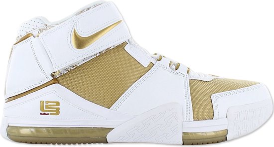 Nike LeBron Zoom 2 II - Maccabi - Heren Basketbalschoenen Sneakers schoenen Wit-Gold DJ4892-100 - Maat EU 45 US 11