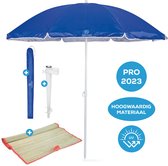 Fleau Luxe Parasol Set 180 cm - Strandset - UV Bescherming - Zonwering - Strandparasol - Inclusief Voet en Hoes - Strandsetje met Strandmat