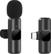 Draadloze Lavalier Microfoon - Type-C - Mini Microfoon voor Smartphone - Plug & Play - Stream Microfoon - Zwart