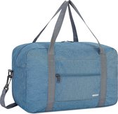 Handbagagetas voor vliegtuig, reistas, klein, opvouwbare handbagage, 40 x 20 x 25 cm, sporttas, ziekenhuistas, weekendtas, Denim Blauw 20 l met schouderriem