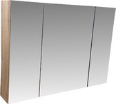 Armoire à miroir Basic chêne moderne, 100 cm