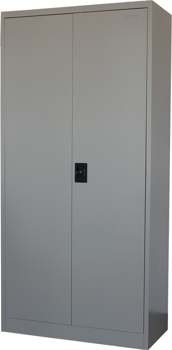 IVOL Archiefkast met slot - Kantoorkast 90 x 185 x 40 cm - Draaideurkast Grijs - 4 Legborden