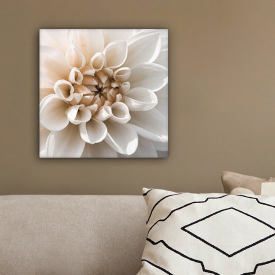 Peinture sur toile 20x20 cm - Décoration murale Fleurs - Wit - Nature - Décoration murale murale salon - Décoration chambre - Accessoires de chambre - Peintures