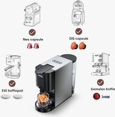 4 in 1 Koffiemachine - Koffiezetapparaat - Koffie Automaat - Automatisch - Nespresso - Dolce Gusto - Koffiepoeder - Koffiepads - Met Capsulehouder & Melkopschuimer