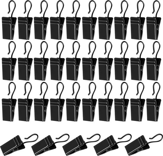 50 Pinces à Rideaux En Acier Inoxydable - Argent - Pour Décoration Maison, Salle De Bain, Chambre