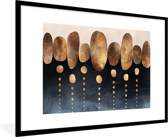 Fotolijst incl. Poster - Goud - Abstract - Luxe - 90x60 cm - Posterlijst