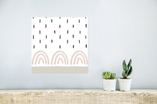 Poster Regenboog - Pastel - Regen - 30x30 cm