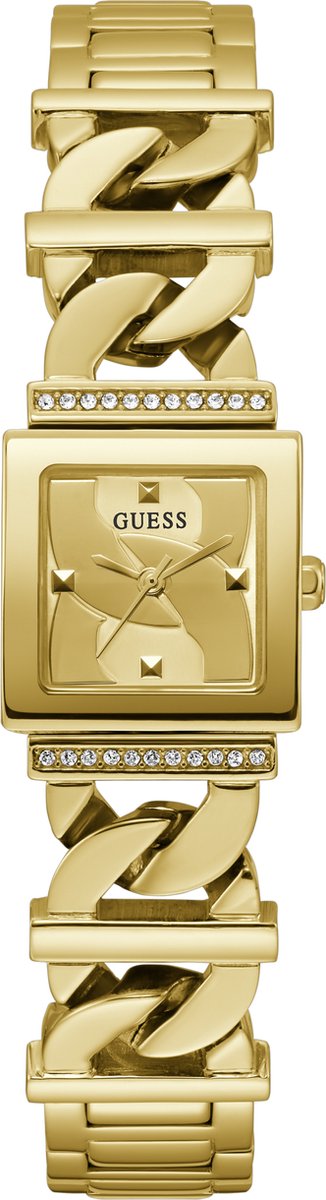 Guess Dames Horloge GW0603L2 Staal met Geelgouden Platin Quartz Vierkant