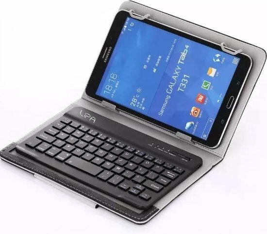 Lipa Bluetooth toetsenbord 10 inch met hoes voor tablets - Tablet standaard - Draadloos toetsenbord - Tablet hoes - Bluetooth toetsenbord tablet - Universeel - Voor alle tablets - 10 tot 11 inch - Toetsenbord los te koppelen - 40 uur zonder opladen