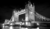 Fotobehang - Vlies Behang - London Bridge in zwart-wit - 312 x 219 cm