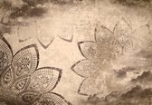 Fotobehang - Vlies Behang - Vintage Mandala en Bloemen Patroon - 368 x 254 cm