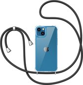 Casemania Hoesje Geschikt voor Apple iPhone 15 Plus Transparant - Siliconen Back Cover met Koord