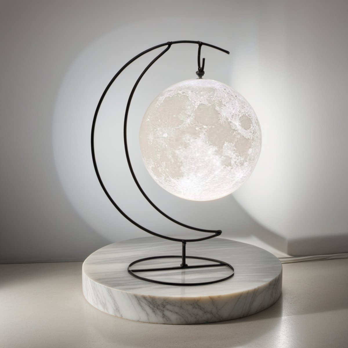 Lukana Maanlamp 3D Tafellamp 13 cm met 16 Dimbare LED Kleuren & Afstandsbediening - Nachtlamp