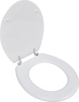 The Living Store Universele Toiletbril - Wit - 45 x 36 x 5 cm (L x B x H) - MDF - Sterke Scharnieren